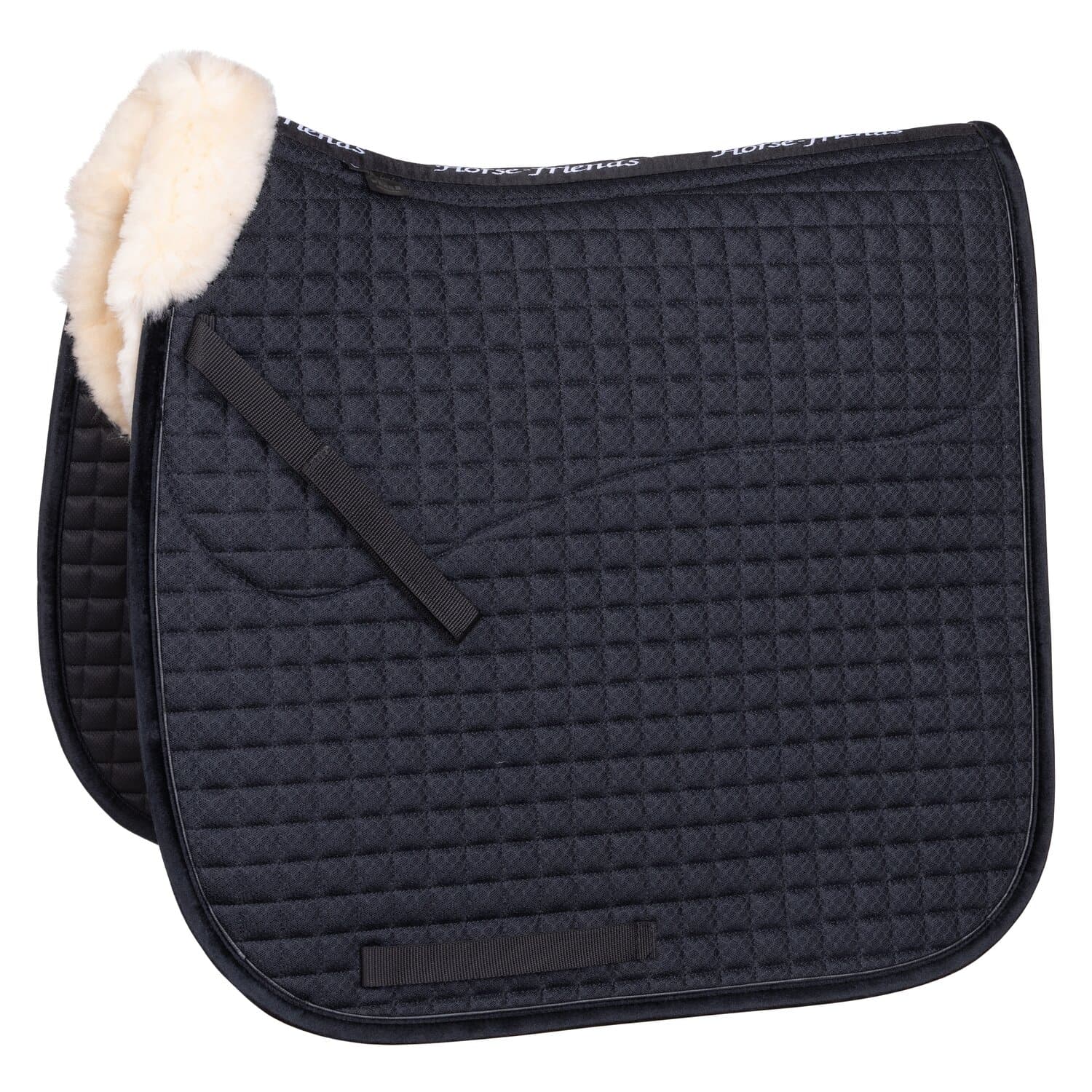 Horse-friends Lammfell-Schabracke Mesh black/nature Dressur